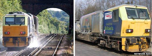 Special trains that Network Rail use to clear the leaf mulch from tracks