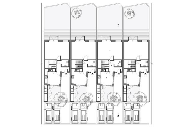 Ground floor plan of terrace houses