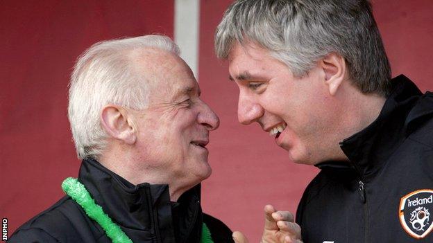 FAI chief executive John Delaney with Giovanni Trapattoni