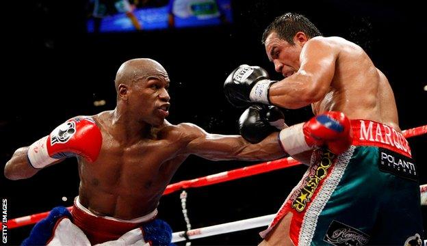 Mayweather against Juan Manuel Márquez in September 2009