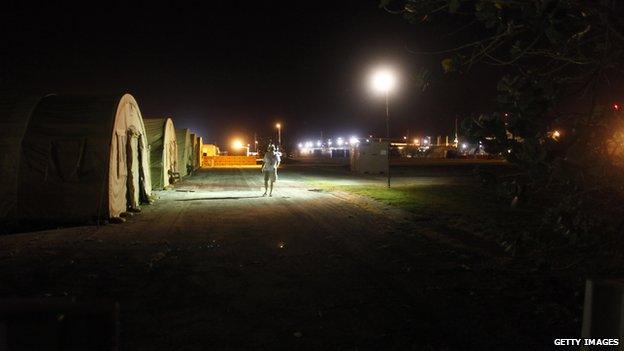 Tents near the courthouse at Guantananmo