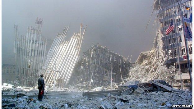 Rubble in New York after 2001 attacks