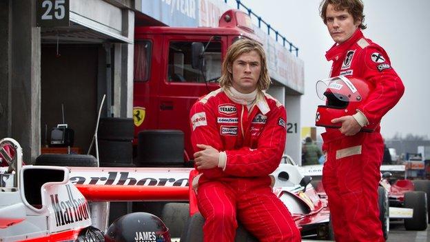 Chris Hemsworth and Daniel Bruhl in Rush