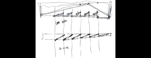 Colonnade sketch for teaching blocks