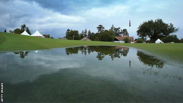 The Evian-les-Bains course is waterlogged