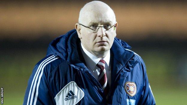 John McGlynn left Hearts in February