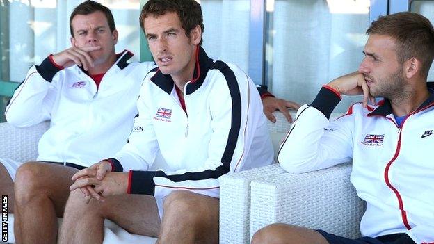 Andy Murray with Great Britain Davis Cup teammates