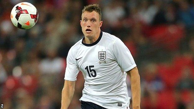 Phil Jones on England duty