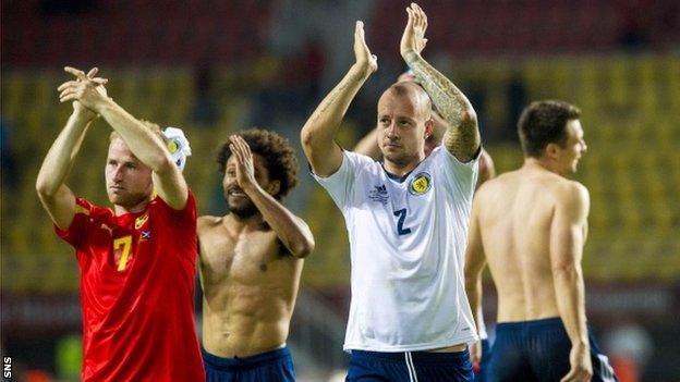 Scotland celebrate in Macedonia