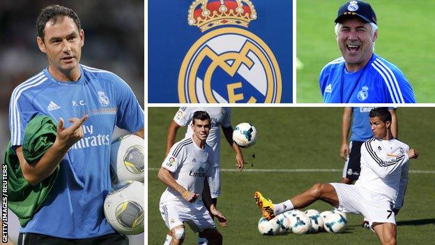 Paul Clement (left), Carlo Ancelotti and Ronaldo and Gareth Bale (bottom)