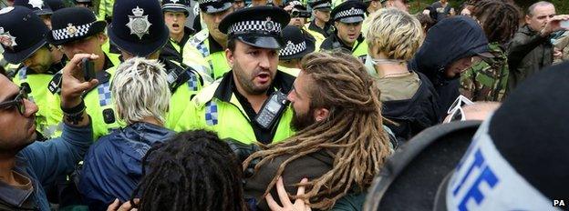 Protests and police in Balcombe