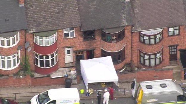 An aerial shot of the house