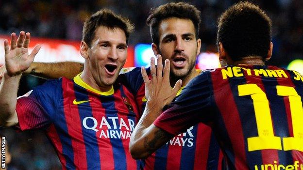 Messi; Fabregas; Neymar