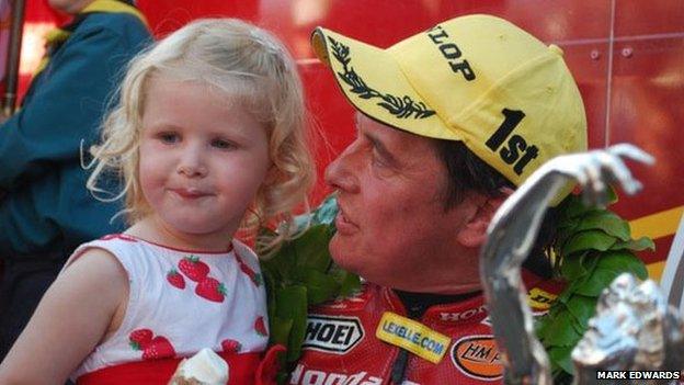 John McGuinness with his daughter Maisie