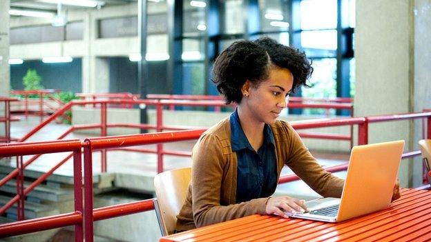 Student with laptop