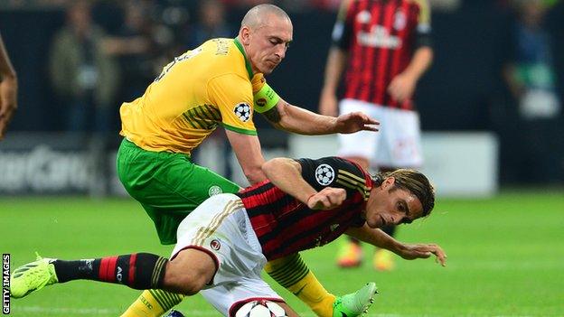 Scott Brown tussles with Alessandro Matri