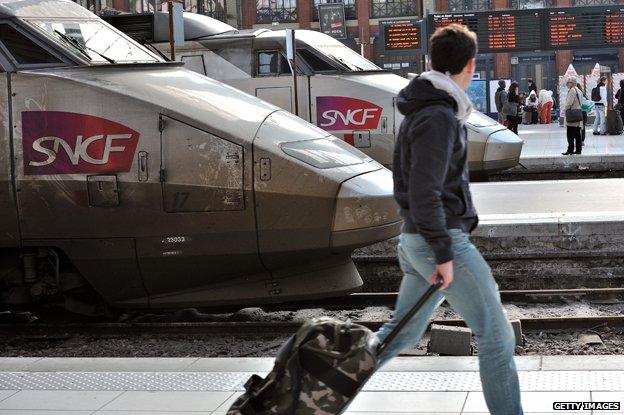 TGV standing on platform at Lille