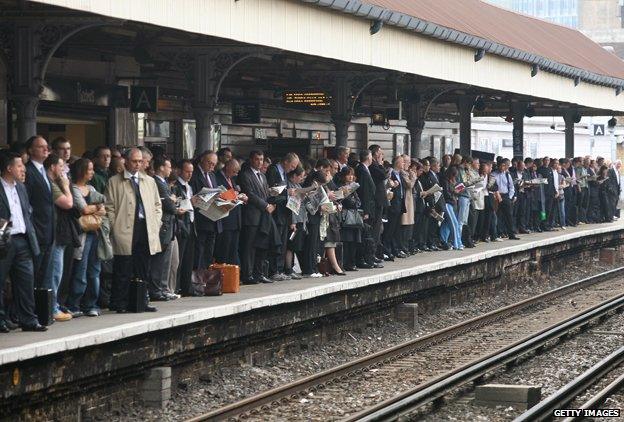 Commuters at Waterloo station