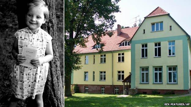 Merkel as a young girl and her childhood home