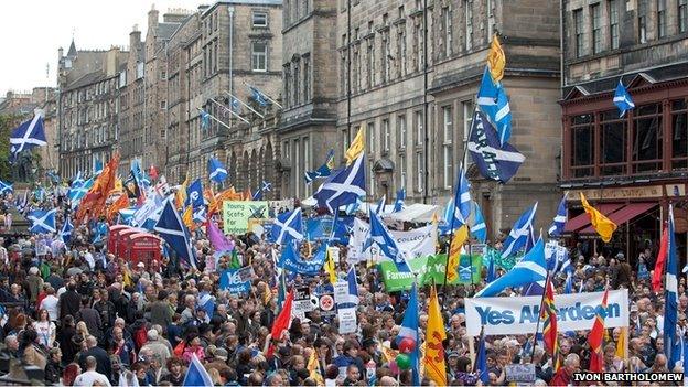 Thousands of people took part in the march in favour of Scottish independence