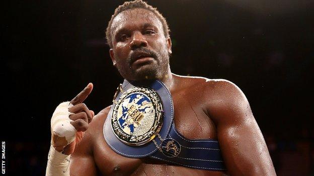 Dereck Chisora celebrates his victory over Edmund Gerber