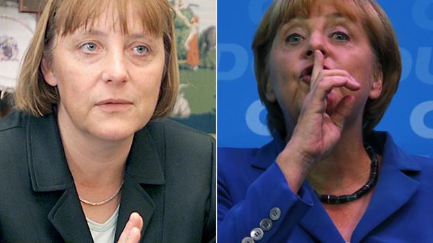 Angela Merkel, in 1991 and 2013