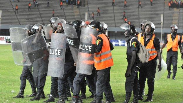 Riots at the Leopold Sedar Senghor stadium