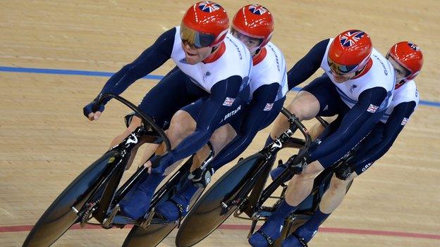 GB tandem pairs Craig Maclean and Anthony Kappes and Barney Storey and Neil Fachie