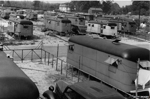 Trailer park in Baltimore in 1943