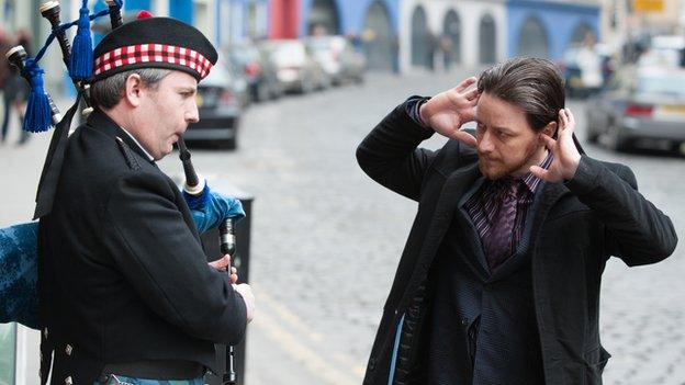 James McAvoy plays corrupt Scottish police officer Bruce Robertson in Filth