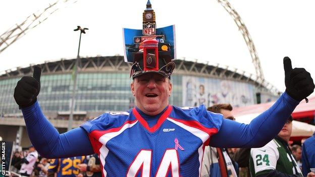 NFL fan at Wembley Stadium