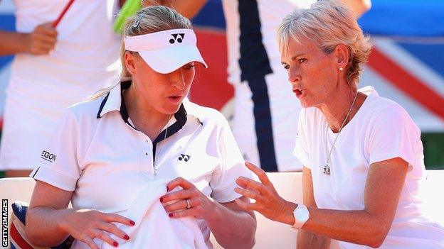 Elena Baltacha and Judy Murray