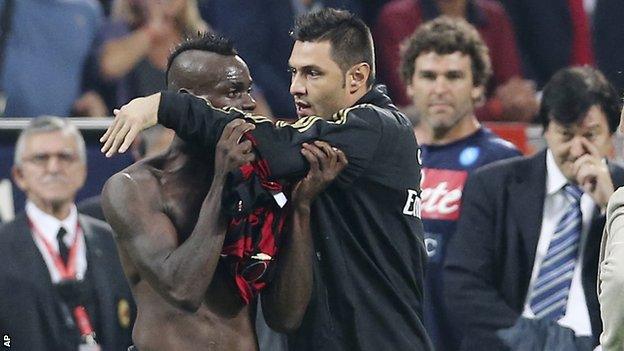 Mario Balotelli and Marco Amelia