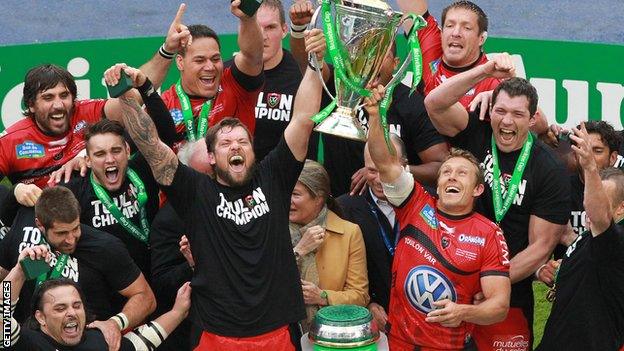 Toulon celebrate winning the Heineken Cup