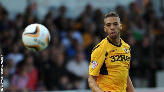 Christian Jolley in action for Newport County
