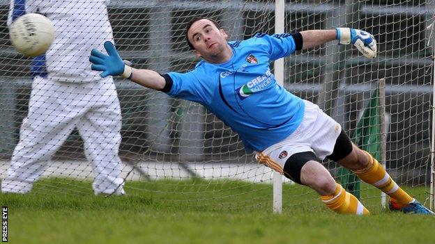 St Gall's goalkeeper Chris Kerr saved a Cargin penalty