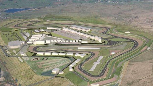 An artist's impression of the proposed motor racing circuit