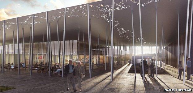 Artist impression of the new Stonehenge cafe and visitor centre