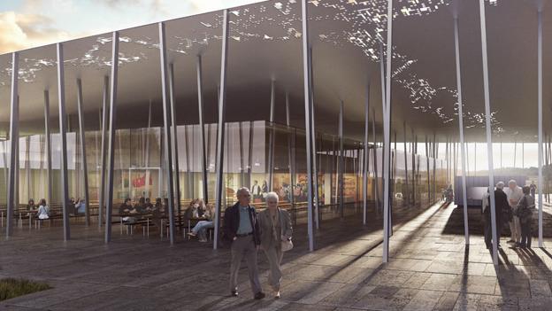 Artist impression of the new Stonehenge cafe and visitor centre