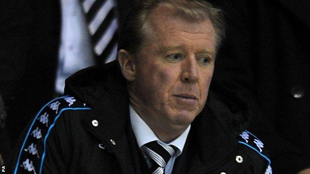 Steve McClaren watches his new Derby side from the stands