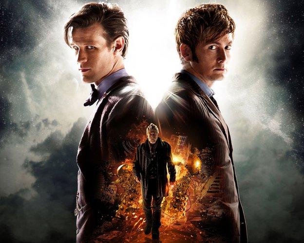 Matt Smith and David Tennant in a Doctor Who promotional image