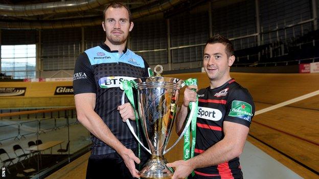 Glasgow Warriors captain Al Kellock, with Edinburgh counterpart Greig Laidlaw (right)