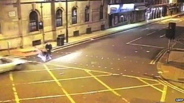 CCTV footage of the hit-and-run in John Dalton Street, Manchester