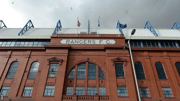 The front of Rangers' Ibrox Stadium