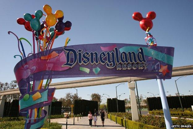 Disneyland resort sign, Anaheim, California