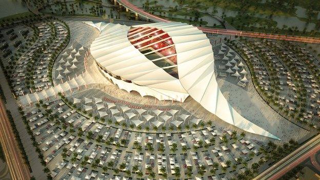 An artist's impression of a Qatar World Cup stadium