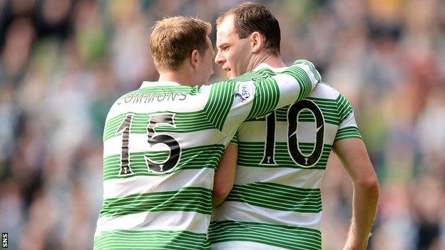 Kris Commons and Anthony Stokes were on target for Celtic against Motherwell