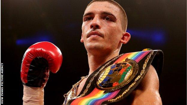 Lee Selby with his belts after defence of his British and Commonwealth titles.