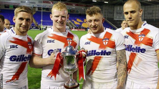 Sam Tomkins, Liam Farrell, Josh Charnley and Lee Mossop