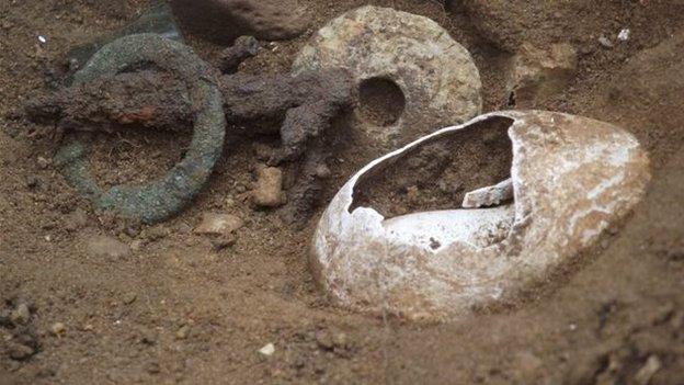 Cowry shell and trinkets found at River Alde